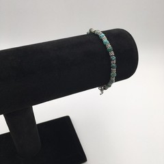 Silver Schark Handmade Sterling Silver & Turquoise Chunk Bead Bracelet 7” #25