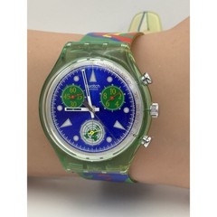 SWATCH WATCH UN UNITED NATIONS CHRONOGRAPH 50 ANNIVERSARY WRISTWATCH SWISS 1990