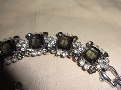 Juliana D&E Delizza Elster 5 Link Emerald Cut Clear Rhinestone Bracelet 7″ #8115