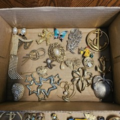 Vintage to Modern Broochs Pins Hat Pins Lot of 61 Pieces All Wearable