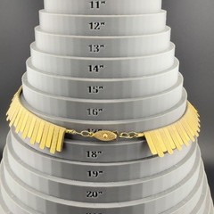Vintage Gold Tone Textured Collar Necklace Fringe 17 Inches Classic