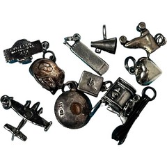 Vintage Sterling Silver Souvenir Travel Novelty Charms For Bracelet Many Marked