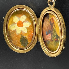 Antique Victorian W .& S. Blackinton Company Gold Filled Locket & Lyre Design
