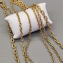 Vintage Liz Claiborne Necklace Three Layered Chain Gold Tone 33″