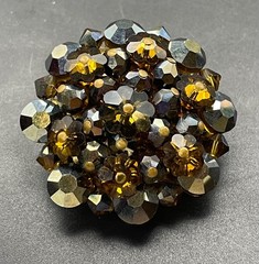 Vintage mid-century rhinestone cluster brooch, most likely 1950s–1960s.