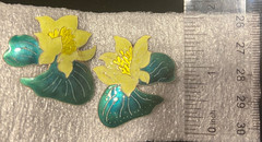 Vintage Closionne Enamel Lily Flower Post Earrings