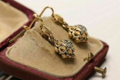 Art Deco Style Round Lab Created Diamond 14K Yellow Gold FN Drop/Dangle Earrings