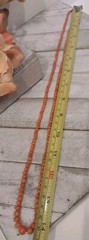 Victorian Antique 14k Gold Mediterranean Coral Orange Salmon 28in Necklace