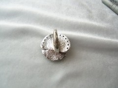Vintage Silvertone Spiral Flower CZ Accent Costume Ring Size 5.50