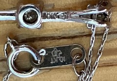 10k White Gold 19.5″ Necklace Chain & Past Present Future 3 Diamond Pendant