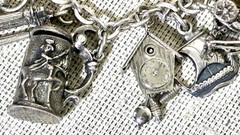 Vtg 800 Silver Charm Bracelet 900 Charms Travel Italy Europe Gondola Eiffel 50g