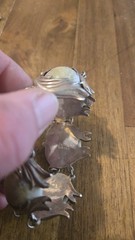 vintage 1940s Mexico Sterling Silver 58.9g Flame Pod Panel Bracelet w/Opaque…