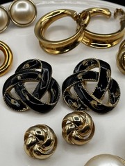 Lot Of 9 Pairs Vintage Retro & Modern Clip On & Post Earrings 70s 80s 90s To Now