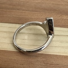 Vintage Southwestern Style Heart Ring Size 5 Turquoise Coral Inlay Silver Tone