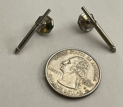 Antique Victorian Edwardian Silvertone Mother of Pearl Cufflink Stud Button