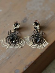 Costume jewelry earrings titled ‘Spider Rhinestone Earrings’ by Piper K