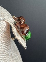 VTG 1940s Mid-Century Ceramic Acorn Screw-Back Earrings