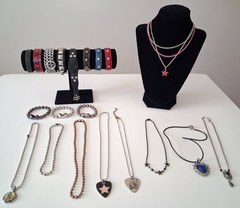 Vintage Y2K Hot Topic Mall Goth Jewelry 20 Pc Lot 9 Necklaces 11 Cuffs Punk Emo
