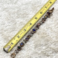Vintage Slider Charm Bracelet Multicolor Jewels Fits 6.5″ Wrist 7″