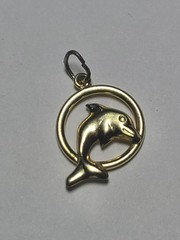 5.50 14K SOLID YELLOW GOLD, 6 14K Charms and one heavy charm holder
