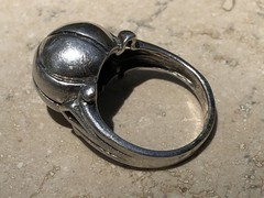 ✨🫧VINTAGE 925 STERLING SILVER MODERNIST Orb Ball STATEMENT Ring | ESTATE 🫧✨