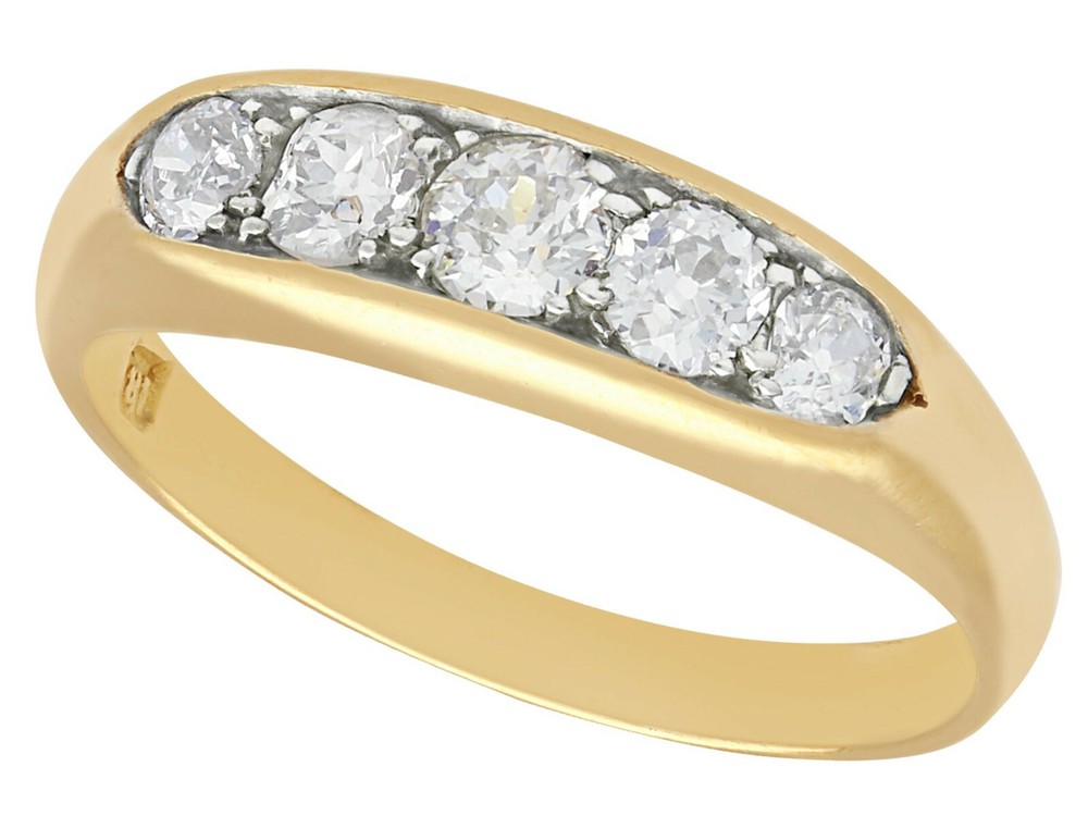 Vintage 0.80 Ct Diamond and 18k Yellow Gold Dress Ring