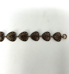 Vtg Wheeler Co Link Heart Bracelet 7.25” Solid Copper Southwest Stamped 10g