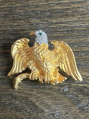VTG Signed S.I Gold Tone Eagle Patriotic Broch Pin NWOT J29