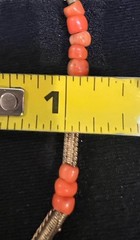 Salmon Coral Graduated Beaded Necklace Gold Tone Metal Spacers Vintage 18” 15g