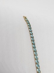 Vintage Gemstone Blue Topaz 925 Bracelet Chuck Clemency