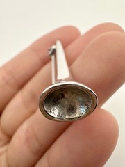 Vintage sterling silver hunting horn brooch pin
