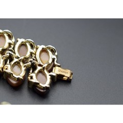 Lisner Thermoset Bracelet Earrings Set Brown Caramel Gold Tone Vintage 1950s