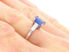 Art Deco 2.38Ct Burmese Sapphire and 0.30Ct Diamond Platinum Ring Circa 1930