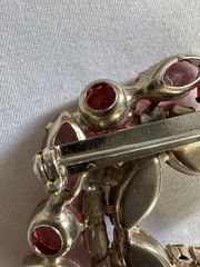 vintage DeLizza & Elster (Juliana) pink and aurora borealis rhinestone brooch