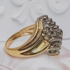 10K Gold VINTAGE Waterfall .93TCW Diamond Cluster Size 6.5 Ring 5.5 Grams
