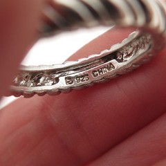 Ross Simons 925 Sterling Silver Vintage Ribbed Oxidized Band Ring Size 7