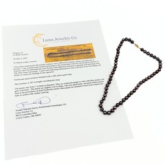 Captivating Marked 14k Gold Peacock 7mm Freshwater Pearl Beaded Necklace