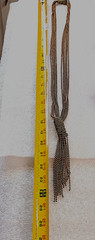 1920′ Art Deco Flapper extra long Necklace with braided brass Beads