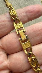 Vintage 1980s 1990s Givenchy 30″ Byzantine Chain Link Gold Tone Necklace Heavy