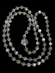 necklace moonstone rock crystal Art Deco style