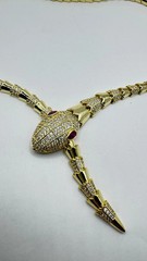 Vintage Goldenen Bronze Snake Choker Necklace