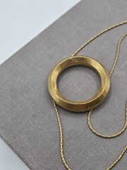 Madewell Sliding Ring Bolo Necklace Western Gold Rope Lariat 40″ Glam 70s