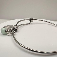 Vintage Y2K Silver Tone Charm Bracelet It’s About The Journey Green Bead Jewelry