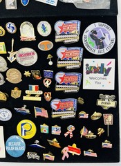 Vintage Gold & Silver Tone Assorted, Marketing, Flag, Music Pin Back Lot Of 75+