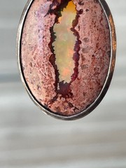 Vintage Mexican Cantera Fire Opal Crystal Gemstone Pendant 1.15″ 4.3 Grams