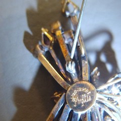 Phyllis 1940s 1950s 12K GF Rhinestone Flower Bouquet Brooch Pendant Convertible
