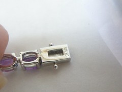 Vintage Sterling Silver 925 Heated African Amethyst Tennis Bracelet 7.5″