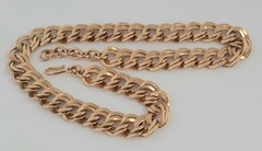 Vintage Monet Signed Double Curb Link Chain Necklace Gold Tone 21”