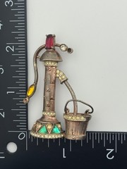 Vintage Anthony Aquilino Brooch Sterling Silver Water Pump Bucket For Repair