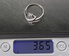 Vintage ring sterling silver 925 Size 7.5 Wt 3.65g Long Baguette Ukraine Bypass
